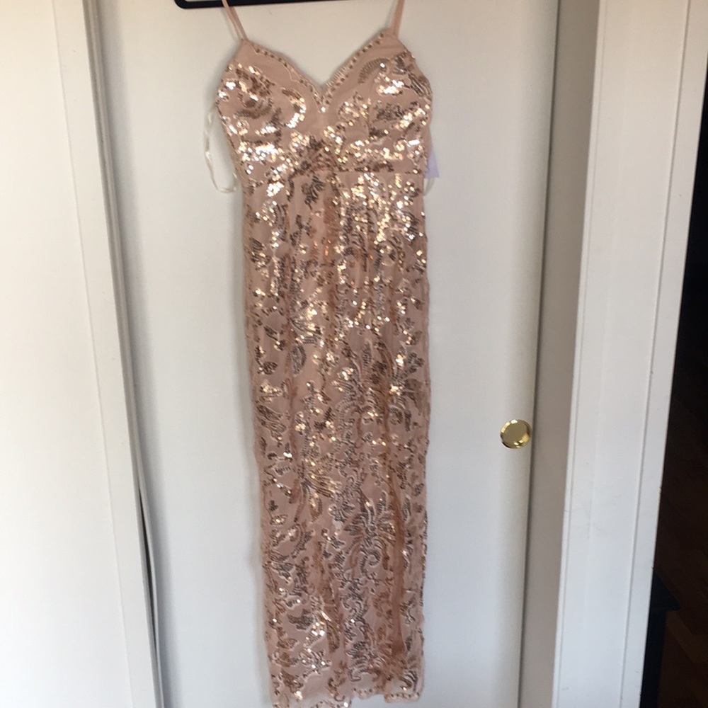 Rose gold maxi dress from Showpo